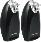 Hamilton Beach Electric Automatic Can Opener with Auto Shutoff,Knife Sharpener,Cord Storage,and SureCut Patented Technology,Extra Tall,Black,(Pack of 2)
