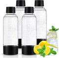 meekoo 4 Pcs Soda Carbonating Bottles Clear Plastic Soda Maker Bottle Compatible with Isoda Drinkmate Maker for Kitchen Home Party Carbonated Drinks Beverages(1 Liter)