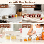 ComSaf 4oz Glass Spice Jars with Airtight Lids (Set of 6), Small Wire Clamp Mason Jars for Herbs, Honey, Jam & DIY Wedding Favors, 120ml Mini Glass Canisters for Pantry & Kitchen Organization
