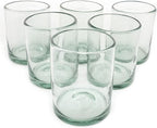 Clear 10 oz Tumblers (set of 6), Hand Blown Mexican Glassware, Recycled Glass Drinking Glasses, Lead-Free, Cocktail Margarita Glasses, Wine Glasses, Shot Glasses, Whiskey Glasses (Tumbler)