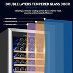 ORYMUSE Large 200 Bottle Wine Fridge - 24 Inch Wine Cooler Refrigerator, Freestanding and Built-in Design, Upgraded Compressor Cooling, Intelligent Temperature Memory