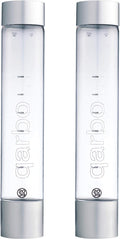 Twenty39 qarbo CLASSIC 1L Water Bottles for Sparkling Water Maker and Fruit Infuser - Set of 2 (Chrome)