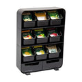 Mind Reader Tea Bag Organizer, Tea Station Organizer, Countertop Storage, Kitchen, Plastic, 10.25"L x 3.25"W x 13.75"H, Black