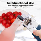 Can Opener Manual, COKORA Can Openers Hand Held with Comfort Anti-Slip Handles, Heavy Duty Stainless Steel Can Opener Smooth Edge and Bottle Openers, Easy Turn Can Openers for Seniors, Kitchen, Blue