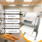 Commercial Baguette Shaper Machine 50g-1200g Adjustable Dough Roller for French Bread, 1800pcs/hr High-Capacity Bread Molder with Wool Belt, Bakery Equipment 110V