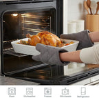 ONEMORE Baking Dishes for Oven, 9x13 Large Casserole Dishes for Oven with Roasting Racks, Rectangular Ceramic Baking Dish Set of 3 for Cooking & Serving, Deep Dish Lasagna Pan (3QT/2.1QT/1.3QT)