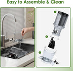 Cold Press Juicer, Touchscreen Juicer Machines with Wide Feed Chute, Stainless Steel Masticating Juicers Easy to Clean, Ergonomic Operational Panel Design, High Juice Yield, Gray