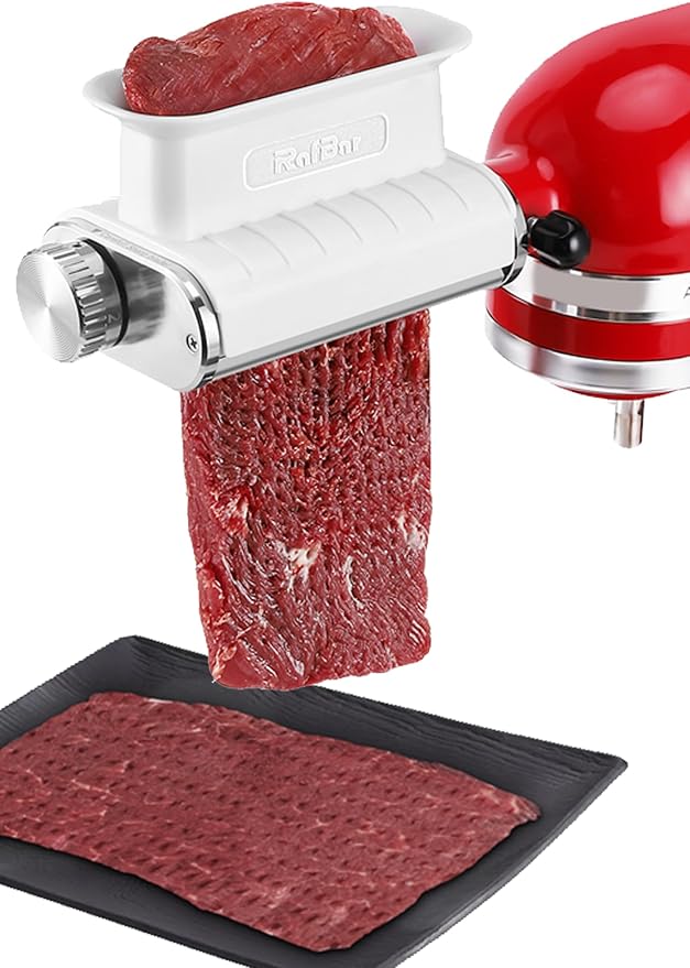 Meat Tenderizer Attachment for KitchenAid Stand Mixer, Adjustable Meat Tenderizer Machine for Beef Pork Steak, Tenderizer Tool with 3 Thickness Settings, Dishwasher Safe