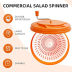YBSVO 5-Gallon Commercial Salad Spinner – Heavy Duty Large Lettuce Dryer & Vegetable Washer – Manual Food Prep Spinner for Restaurants & Catering (BPA-Free, Holds 5-6 Heads)