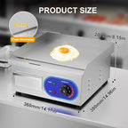 DULONG Electric Flat Top Grill,1500W Electric Flat Top Griddle,14" Stainless Steel Commercial Griddle with Thermostatic Control for Kitchen BBQ