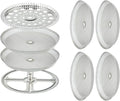8 Pieces French Press Replacement Parts Stainless Steel Set, 6 Pieces 4in Universal French Press Screen, Containing Spiral Disk and Cross Disk for 34oz/3.75 Inch Wide French Press Coffee Press