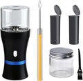 Spacenight Electric Herb Grinder COMPACT for Flower Buds, USB-Rechargeable, 2pcs 1.7oz Glass Herb Chamber - Ideal for Everyday Carry