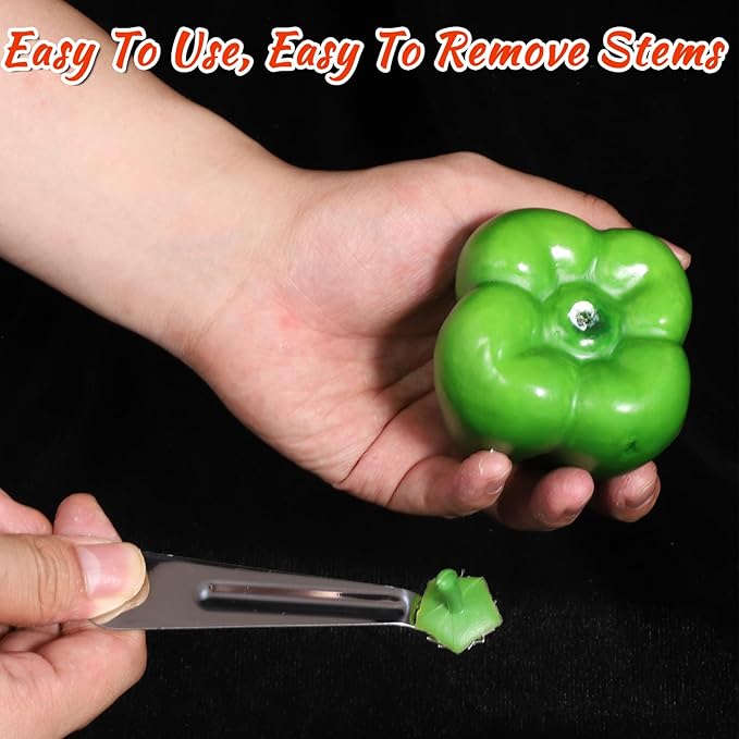 6 Pcs Tomato Stem Corer Strawberry Pitter Baller Practical Stainless Steel Kitchen Huller Tool Fruit Vegetable Stem Remover