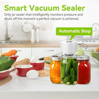 3-in-1 Electric Mason Jar Vacuum Sealer Kit for Mason Jars, Food Savers & Containers | Food Preservation System for Kitchen | Ideal for Canning Jams, Pickles, Dry Foods, Grains & Leftovers (White)