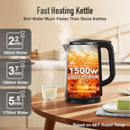 Mecity Electric Kettle 1.7L Touch Screen Temperature Control Water Boiler, No Plastic Contact with Water. 6 Preset Temperature Programs, 2 Hours Keep Warm, Black