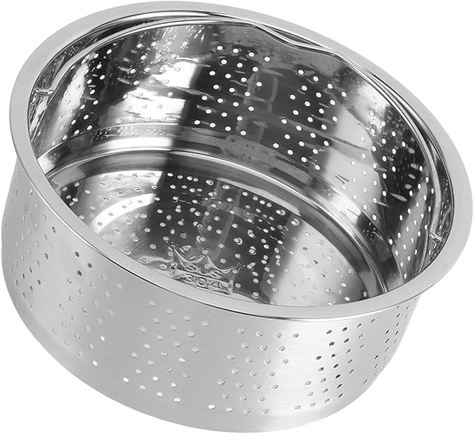 TOPINCN Steam Basket, Stainless Steel Steam Basket with Handle Sugar Removal Rice Cooker Insert Steaming Rack Steamer Cookware Steamer for Cooking (20cm)
