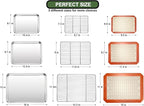 Baking Sheet Tray Cooling Rack with Silicone Baking Mat Set, Stainless Steel Cookie Pan For Oven, Set of 9 (3 Sheets + 3 Racks + 3 Mats), Warp Resistant & Heavy Duty & Easy Clean, Red