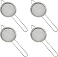 Honbay 4PCS 3.15 Inch Small Tea Strainers Mini Cocktail Strainer Stainless Steel Fine Mesh Strainer Colander Bar Strainer Tool Food Flour Egg White Loose Tea Strainer with Handle