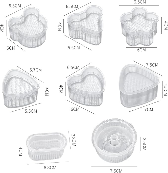 Generic 3 Pack Triangle Rice Ball Mold, Non-Stick Sushi Mold Set, Plastic, Yellow, Triangle