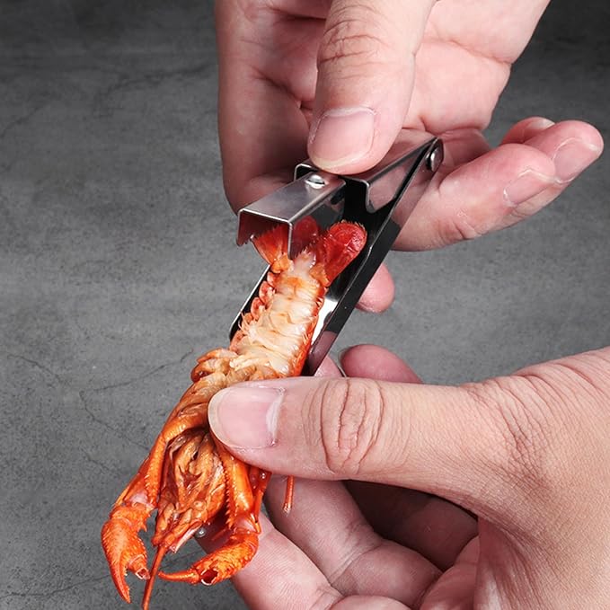 Crawfish Peeler Tool, Portable Stainless Steel Crawfish Tail Remover Tool, Crawfish Accessories for Easy Shelling, Fast Sheller Tool for Clean Hands, Best Kitchen Gadget for Seafood Lovers (1)