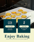 7PCS Ceramic-Coated Baking Sheet Set - 10x15in Jelly Roll Pan Non-Stick Cookie Sheet with Wire Rack, Silicone Spatula & 4 Cookie Cutters, PFAS Free, Oven Safe (550°F), Sunshine Cream