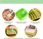 2 Pcs Silicone Sausage Mold with a Set of Silicone Brush Spatula and 25x Pastry Bags,Non-Stick Hot Dog Bun Pan,DIY Handmade Ham Sausage,Hot Dogs Baking Mold for Children's Food with Lid(Yellow/2)