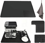 4-in-1 Silicone Coffee Maker Mat for Ninja Luxe ES601 ES701 23"x15" Coffee Bar Mat Top Mat Espresso Tamping Mat Microfiber Cloths Anti-Slip Heat-Resistant Waterproof