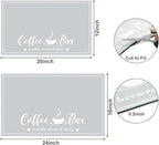 CooRug Absorbent Coffee Mat, Fashion Dish Drying Mat for Kitchen Counter Coffee Bar Accessories Espresso Machine Dish Rack 12" x 20" Light Grey