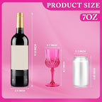 Plastic Wine Glasses, Plastic Goblets Vintage Style Cordial Unbreakable Drinking Glasses, Reusable Drinkware for Wedding Reception, Grand Event Party Supplies, Mother's Day (12, Hot Pink)