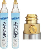 Sparkling Water Maker – Balck 304 Stainless Steel Carbonator Machine with 2 BPA-Free Bottles (1L + 0.5L) & 2 CO2 Carbonator