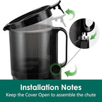 Cold Press Juicer Machines, Slow Masticating Juicer with 5.3" Extra Large Feed Chute Fit Whole Fruits & Vegetables, Self Feeding Effortless for Batch Juicing, BPA Free 250W (Matte Black,1.8L)