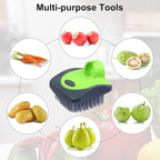 Aodaer 4 Pieces Vegetable Brush Potato Scrubber Brush Silicone Hard and Soft Side Fruit Cleaning Tools for Delicate or Tough-Skinned Vegetables