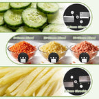 5 in 1 Commercial Food Processor with 5 Blades, Electric Vegetable Chopper, Vegetable Dicer Fruit Slicer, Multifunctional Shredder Slicer Dicer Machine, for Potato Onion Carrot, 110V