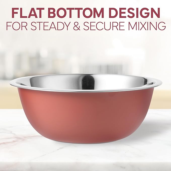 COOK WITH COLOR Stainless Steel Mixing Bowls Set - Nesting Bowls, 6 Pieces, Rose