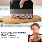 Stainless Steel Meat Tenderizer Tool 48 Ultra-sharp Needle Blades, No Detachable Needed for Easy Cleaning, Heavy-Duty Meat Tenderizer for Steak Chicken Pork Lamb, No More Mallet or Meat Hammer