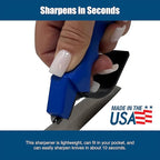 ACCUSHARP Knife Sharpener, Portable and Easy to Use, Hones and Sharpens Cleavers, Kitchen, and Serrated Knives, Sharpens Double Beveled Edge Knives