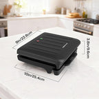 KEINVE 2-Serving Electric Grill and Panini Press, Tilted Grilling Surface for Rapid Oil Drainage, Non-Stick Coating Easy to Clean