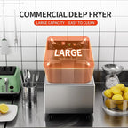 Electric Deep fryer Single Tank Deep Fryer with Basket Capacity 10L Electric Countertop Fryers with 60 Minute Timer for Home Kitchen and Restaurant