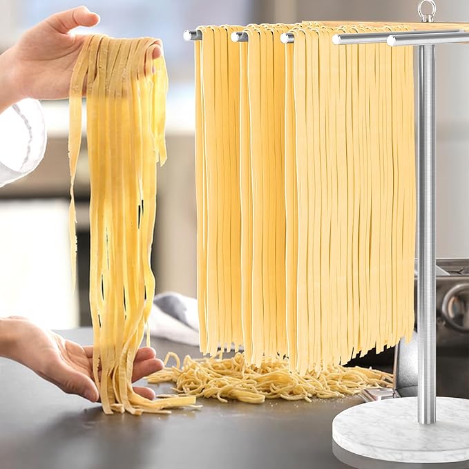 Pasta Drying Rack, Large Noodle Drying Rack with Stable Marble base, Easy to Use and Transfer for Drying Pasta and Cooking.