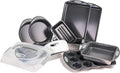 BergHOFF 11Pc Perfect Slice Bakeware Set, Covered Rectangle Cake Pan, Cookie Sheets, Muffin Pan, Loaf Pan, Round, Square and Rectangle Cake Pans, Slicer, Silver & Silver