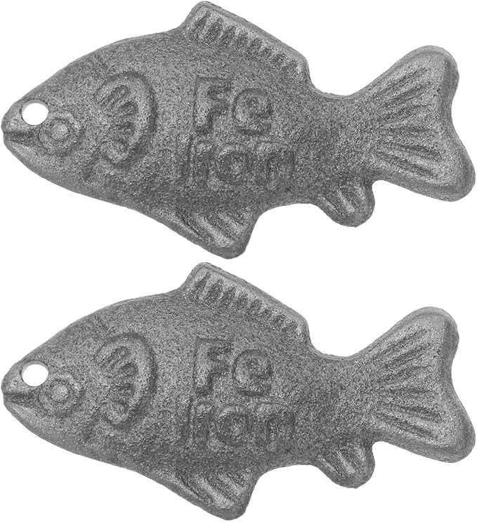 VOSAREA 2pcs Iron Fish Cooking Tool: Fish for Iron Deficiency Reusable - Safe Supplement for Pregnant Women Vegans and Athletes Food Soup & Drinks