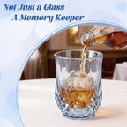24 Pack Plastic Stemless Wine Glasses,12oz Unbreakable Vintage Elegant Drinking Glass Set,Reusable Fancy Cocktail Cups for Party, Wedding, and Bulk Events (24, 12oz-Blue)