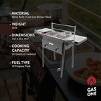 GasOne B-5850A Outdoor Propane Deep Fryer - Double Burners, 16 Qt Removable Baskets & Lids, Oil Fryer Cart with Thermometer & Regulator - Perfect for Outdoor Cooking