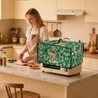 Highland Cow Four Leaf Clover Print Toaster Oven Cover Microwave Cover for Kitchen Countertop Appliance Dust Protector Decorative Oven Accessories for St. Patrick's Day Decor, Green, M