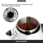 APOXCON Electric Coffee Percolator Stainless Steel Coffee Maker with Clear Brew Progress Knob and No-Drip Spout Auto Keep Warm & Cordless Serving Coffee pot with On/OFF Switch Fast Brew (10 Cup)