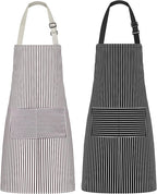 Syntus Apron for Men Women, Adjustable Cooking Kitchen Chef Aprons with 2 Pockets, Cotton/Polycotton/Polyester