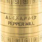 Alexander Home The Original Greek Pepper Mill 8 Inch Tall | European Pepper Mill Grinder with Crank Handle | Manual Pepper Grinder | Peppercorns Refillable - Brass