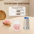 Gravity Electric Salt And Pepper Grinder Set, Automatic Salt And Pepper Grinder Set, Battery Powered (6 AAA Batteries Each), Adjustable Roughness, LED Light, 2 Pack, (Khaki)