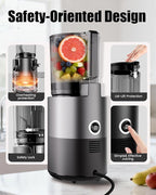 Juicer Machines, Cold Press Juicer with 6" Extra Wide Chute, 90oz Capacity, Powerful AC Brushless Motor, High Juice Yield, Quiet Low db, BPA-Free Juicer Press For Whole Vegetables & Fruits