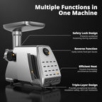 AIRMSEN Electric Meat Grinder & Tomato Sauce Press Maker with Strainer - Heavy Duty Food Mill Machine for Grinding Meat, Making Tomato Sauce, Sausage, Kibbeh for Home Kitchen Use